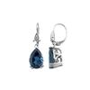 Image 1 : SILVER LONDON BLUE TOPAZ / DIAMOND LEVERBACK EARRINGS (#7034LDN)