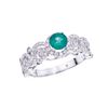 Image 1 : 14K White Gold Emerald/ Diamond  Ring