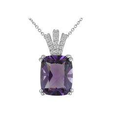 SS AMETHYST / DIAMOND PENDANT (#10183A)