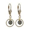 Image 1 : Labradorite(Grey) 6Mm Semi Precious Ball In 10Mm Braided Ring, On Gold Filled Lever Back Earrings, 1