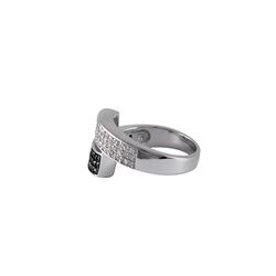 Sterling Silver-CZ Wht-Blk Ring