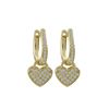 Image 1 : Gold Plated Sterling Silver CZ Heart Lever Back Earrings Dimensions: 21.25Mm Long X 9.1Mm Wide X 2.2