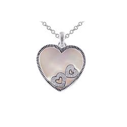 SILVER HS PINK MOTHER-OF-PEARL / DIAMOND PENDANT (#6909MOP-PNK)