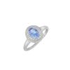 Image 1 : SS TANZANITE / WHITE TOPAZ RING - Size 7 (#10190MUL)