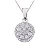Image 1 : 14K White Gold Diamond Clustaire Pendant With 18" Chain