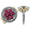 Image 1 : TT SS/YGPLT RUBY / WHITE TOPAZ RING - Size 7 (#10216MUL)