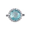 Image 1 : Sterling Silver Light Aqua Round CZ Ring