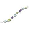 Image 1 : SILVER MULTI COLOR STONE BRACELET - Size 7.5 (#3915MUL)