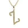 Image 1 : Sterling Silver CZ Z Initial - Gold/White