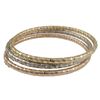 Image 1 : Tri Colored 3 Piece Brass Bangle Set With Hammered Design