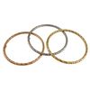 Image 2 : Tri Colored 3 Piece Brass Bangle Set With Hammered Design