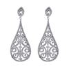 Image 1 : Sterling Silver Filigree Teardrop Earrings With AAA Czs