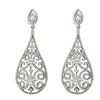 Image 2 : Sterling Silver Filigree Teardrop Earrings With AAA Czs