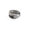 Image 2 : Sterling Silver- CZ Black-Chmp Ring