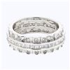 Image 1 : 3-Row Channel-Set Center Diamond Ring In 14K White Gold | 166056