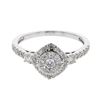 Image 1 : Round-Cut Cushion-Shaped Single Shank Cluster Diamond Ring In 14K White Gold | 438601