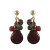 Image 1 : Red Jasper Combination Semi Precious Stones On Gold Filled Post Earrings, 1.18