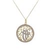 Image 1 : Two Tone Sterling Silver CZ Shema Israel Echad Jewish Prayer 25Mm Open Circle Pendant- 1.3