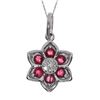 Image 1 : 14K White Gold Ruby Star Pendant With 18" Chain