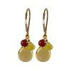 Image 1 : Citrine Combination Semi Precious Stone On Gold Plated Sterling Silver Lever Back Earrings-1.25"