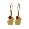 Image 1 : Citrine Combination Semi Precious Stone On Gold Plated Sterling Silver Lever Back Earrings-1.25"