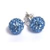 Image 1 : Sterling Silver Blue Crystal 10Mm Post Earrings