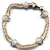 Image 1 : 2 Row Two Tone Bracelt