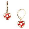 Image 1 : Red/White Heart Lever Back Earrings
