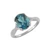 Image 1 : SS LONDON BLUE TOPAZ / DIAMOND RING - Size 7 (#10168LDN)