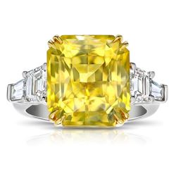 Yellow Sapphire And Diamond Ring