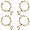Image 2 : Set Of 4 - Cream Baroque Pearl And 6Mm Diamond Cut Crystal Napkin Rings, With Hanging 6Mm Diamond Cu