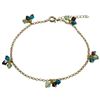 Image 1 : Apple Green Combination 4Mm Swarovski Beads On Gold Plated Brass Chain Bracelet, 5" 1"