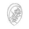 Image 1 : Flower Round Diamond Brooch In 14K White Gold | 278391