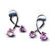 Image 1 : Sterling Silver-PINK Post Earring