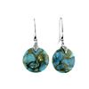 Image 1 : SILVER COPPER TURQUOISE / DIAMOND FISHHOOK EARRINGS (#6505TQ)