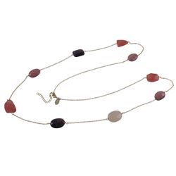 Cherry Quartz And Amy Combination Semi Precious Faceted Chunky Stones On Gold Plated Sterling Silver