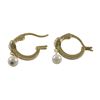 Image 2 : Sterling Silver Gold Plated Heart Earrings Hoop With Pearl