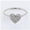 Heart Shape Pave-Set Diamond Ring In 18K White Gold | 428782