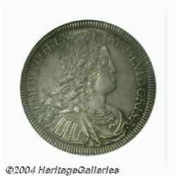 Charles VI taler 1724, Hall mint, Bust