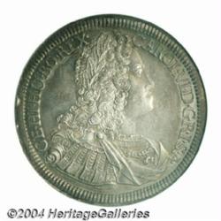 Charles VI taler 1725, Hall mint, Bust