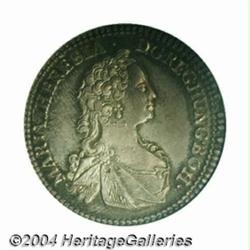 Maria Theresa 1/4 taler 1744, Hall mint, Bust