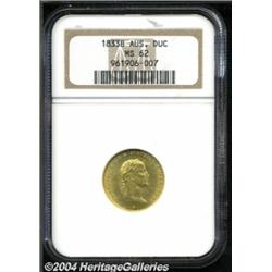 Franz I gold ducat 1833B, Bust right/Crowned