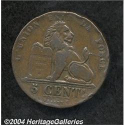 Leopold I 5 centimes 1838, Dup-162, KM5.1,