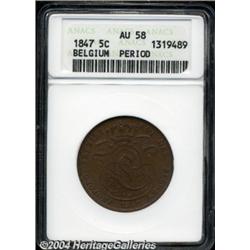 Leopold I 5 centimes 1847, with periods,
