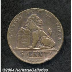 Leopold I 5 centimes 1855, Small Date,