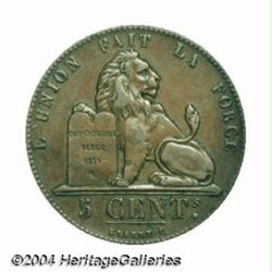 Leopold I 5 centimes 1855, Large Date,