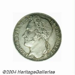 Leopold I 1 franc 1838, Small Star, Bust