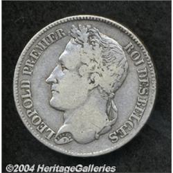 Leopold I 2 francs 1843, Position B, Bust