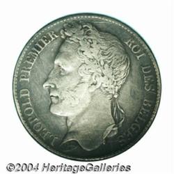 Leopold I 5 francs 1834, Position A, Bust