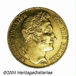 Leopold I gold 40 francs 1834, Position A,